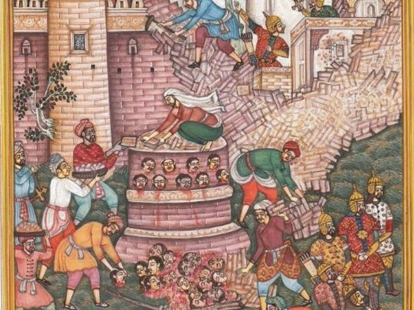 Akbar Makes A Tower of Slain Hindu Heads