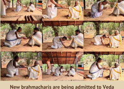 🙏ഇന്ന് (29.04.2026) സമിത് പാണിയായി വേദഗുരുകുലത്തിൽ പഠനത്തിനായെത്തിയ ബ്രഹ്മചാരികൾ ആചാര്യന്മാരെ കേരളീയ വൈദിക രീതിയിൽ അഭിവാദ്യം ചെയ്യുന്നു.